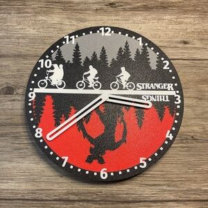 Stranger Things Themed Wall Clock - Red and Gray